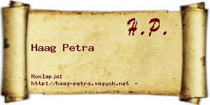 Haag Petra névjegykártya