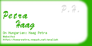 petra haag business card